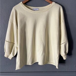 Michael Stars | Cotton Boxy Fit Sweatshirt | Yellow | Small